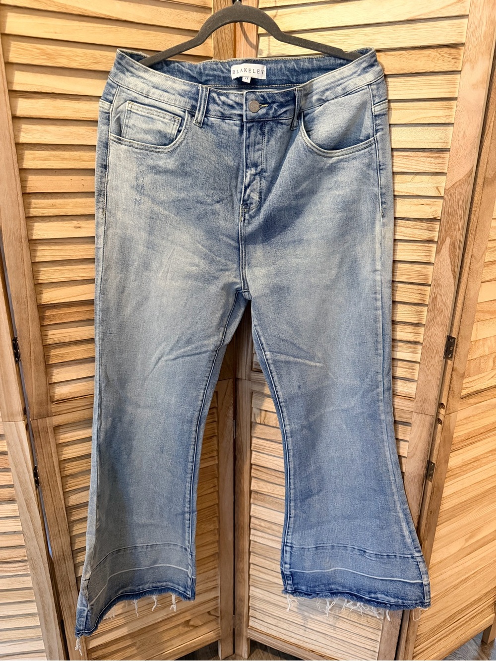 Blakeley Light Blue Cropped Flare Jeans for Women